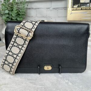 Dior black leather vintage clutch with shoulder and crossbody strap! Nice!